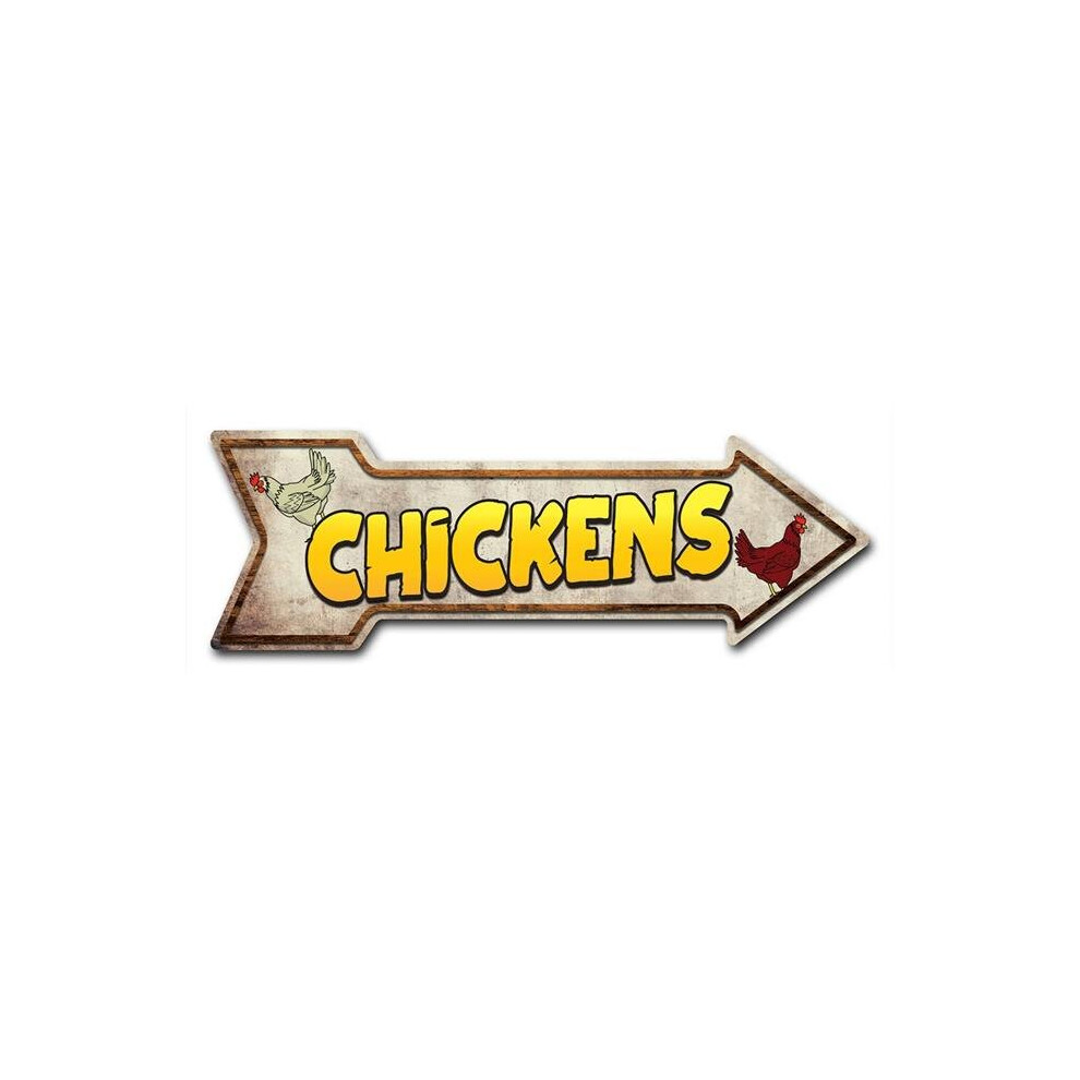 SignMission D-A-8-999917 8 x 24 in. Indoor & Outdoor Decor Direction Sticker Vinyl Wall Decals - Chickens - 24 in.