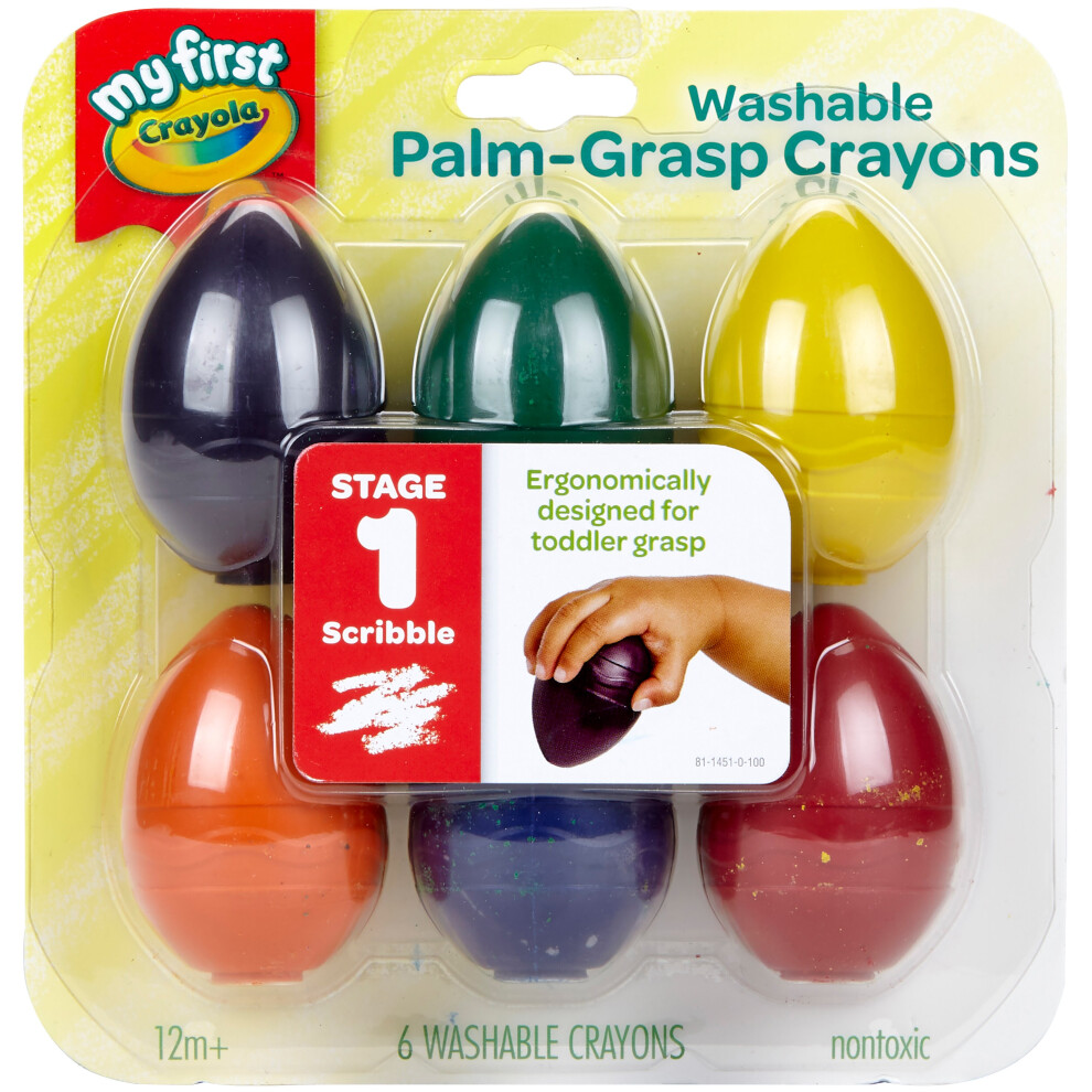 Crayola My First Washable Egg Crayons-6/Pkg -81-1451