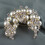 14k Gold plated pearls solid brooch pin with crystals 3