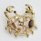 14k Gold plated with crystals crab brooch pin 1