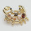 14k Gold plated with crystals crab brooch pin 3