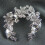 18k white Gold plated Diamond simulant wth crystals solid brooch pin 3