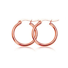 (Rose Gold, 20mm) 18k Gold Silver Plated Huggie Hoop Sleeper Earrings Non-allergenic