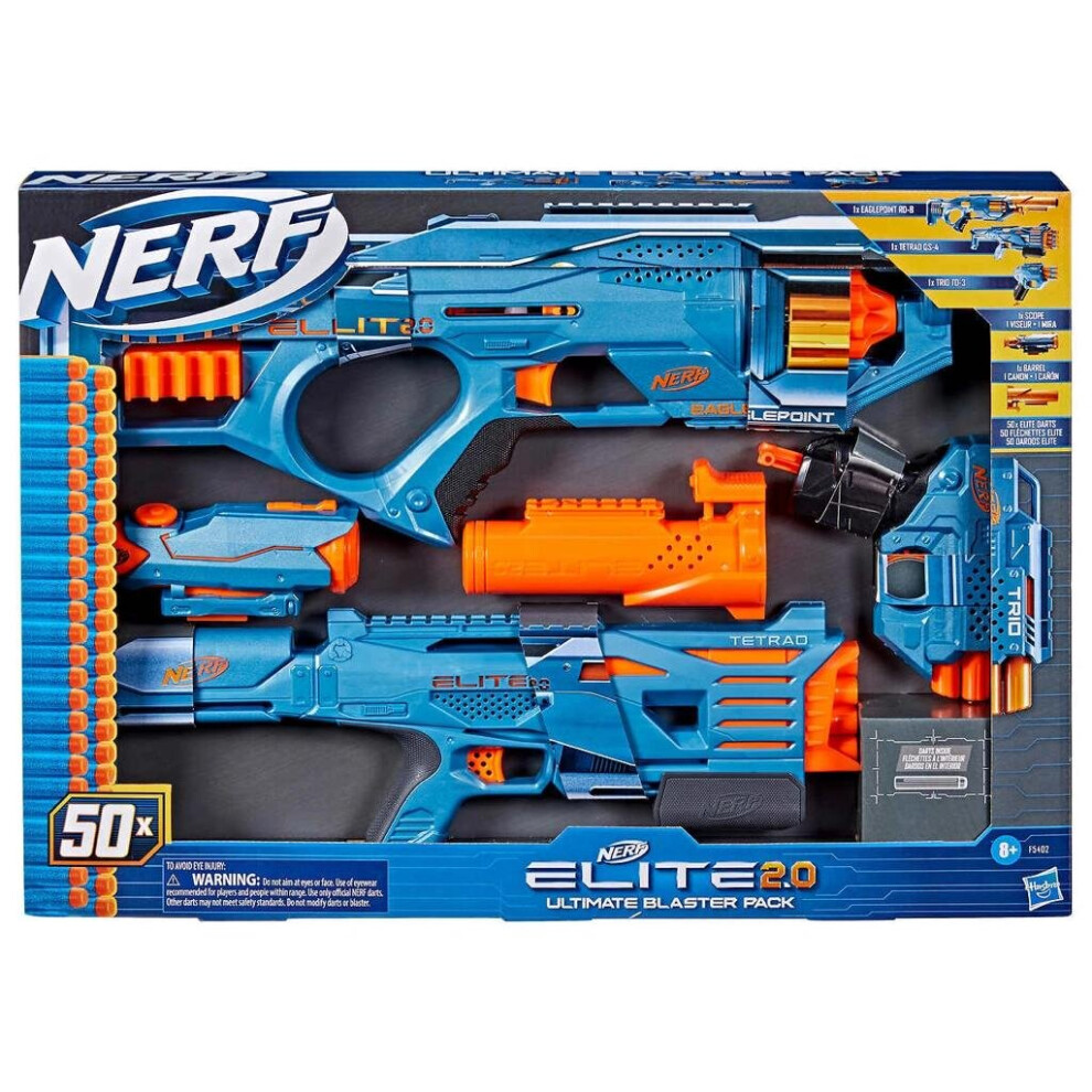 Nerf Elite 2.0 Ultimate Blaster Pack 50 Bullets x3 Guns 