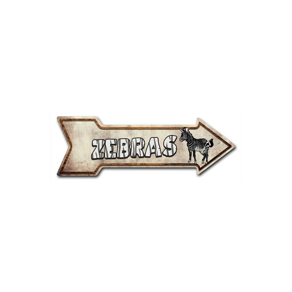 SignMission D-A-10-999537 10 x 30 in. Indoor & Outdoor Decor Direction Sticker Vinyl Wall Decals - Zebras - 24 in.