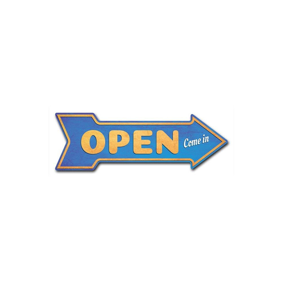 SignMission D-A-10-999693 10 x 30 in. Indoor & Outdoor Decor Direction Sticker Vinyl Wall Decals - Open - 24 in.