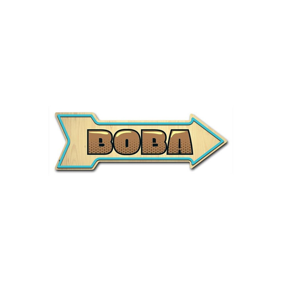 SignMission D-A-8-999939 8 x 24 in. Indoor & Outdoor Decor Direction Sticker Vinyl Wall Decals - Boba - 24 in.