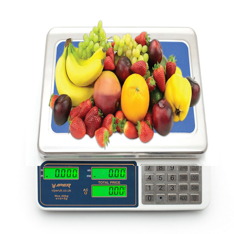 Viper Electronic Digital Scale, Shop Table Scale-Price Computing Scale, Market Kitchen Scales