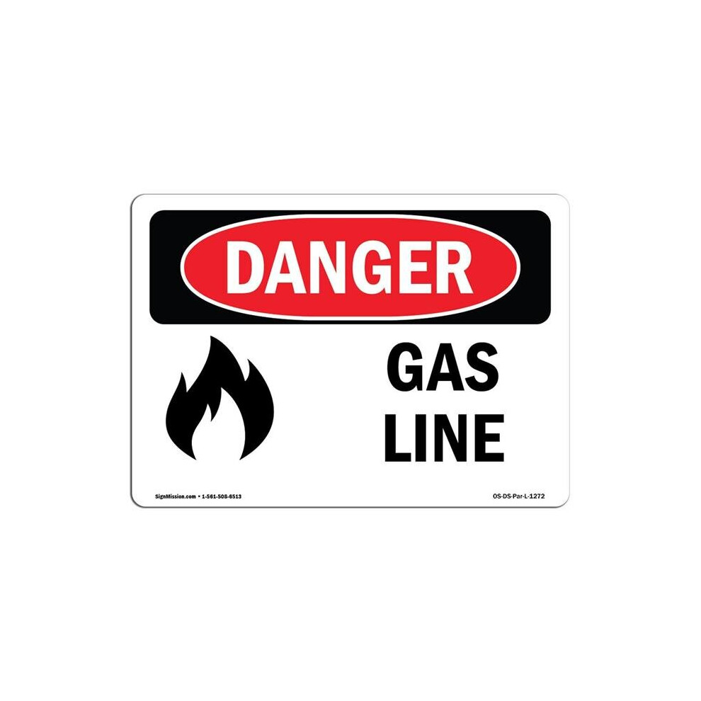 SignMission OS-DS-D-35-L-1272 OSHA Danger Sign - Gas Line-image-OPC-PB2WCYT-NEW