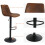 Kitchen Bar Stool Chair Set: 2 Leather Brown Bars Stools 7