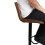Kitchen Bar Stool Chair Set: 2 Leather Brown Bars Stools 8
