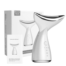 (White) Face Neck Massager for Face EMS Tighten Neck Lifting 3 Colors LED Photon Therapy Anti Wrinkle Remover Double Chin Skin Care Tool