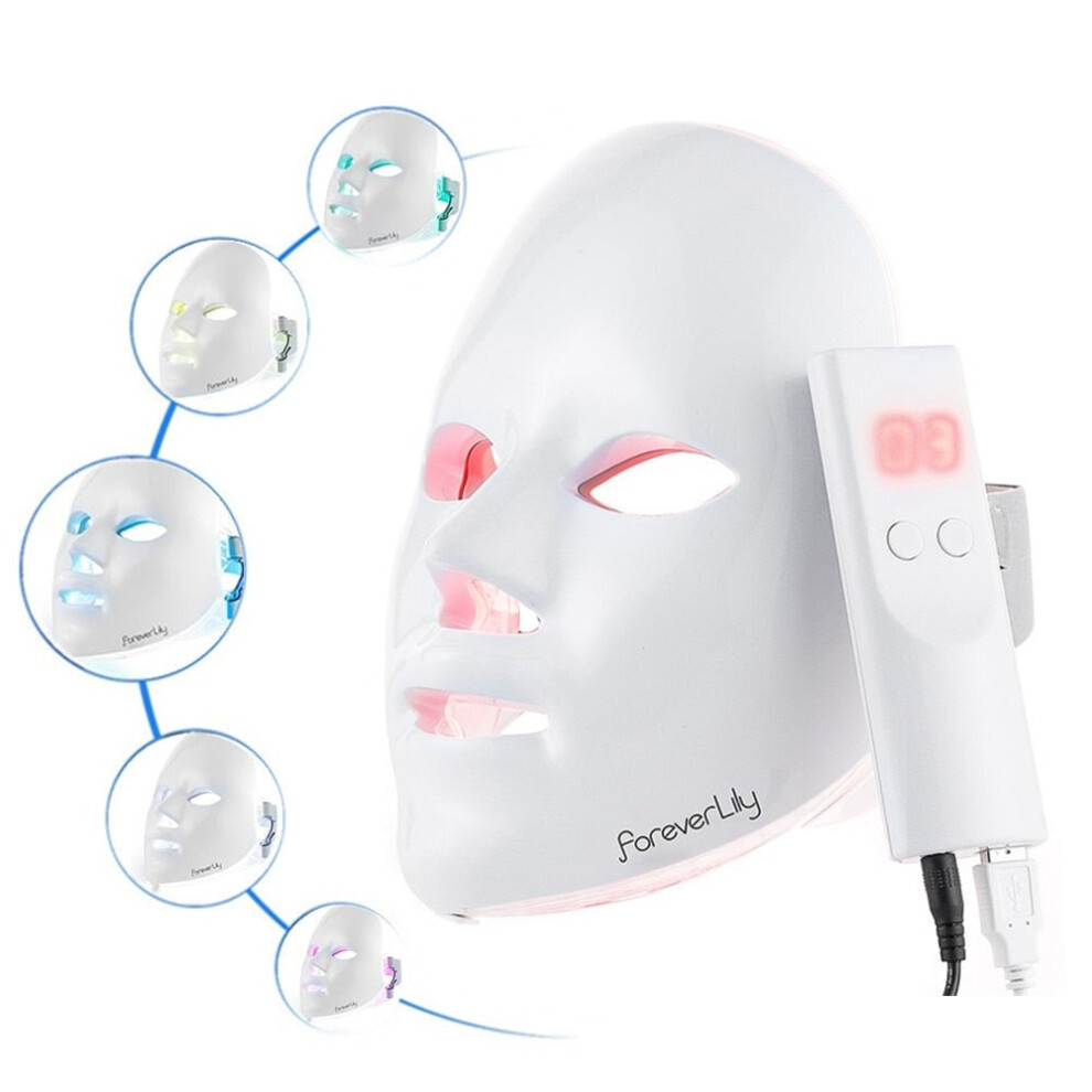 (UK plug) LED Facial Mask Photon Therapy Anti-Acne Wrinkle Removal Skin Rejuvenation Face Skin Care Tools