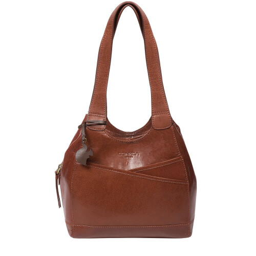 'Juliet' Conker Brown Leather Handbag 1