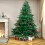 5FT Artificial Christmas Tree with Red Fruit Metal Stand 300 Lights 4