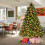 5FT Artificial Christmas Tree with Red Fruit Metal Stand 300 Lights 5