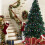6FT Artificial Christmas Tree with Red Fruit Metal Stand 300 Lights 6
