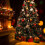 5FT Artificial Christmas Tree with Red Fruit Metal Stand 250 Lights 2