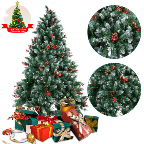 5FT Artificial Christmas Tree with Red Fruit Metal Stand 250 Lights 2