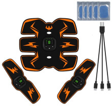 (M4 5 Gel) EMS Wireless Muscle Stimulator Trainer Smart Fitness Abdominal Training Electric Weight Loss Stickers Body Slimming Massager
