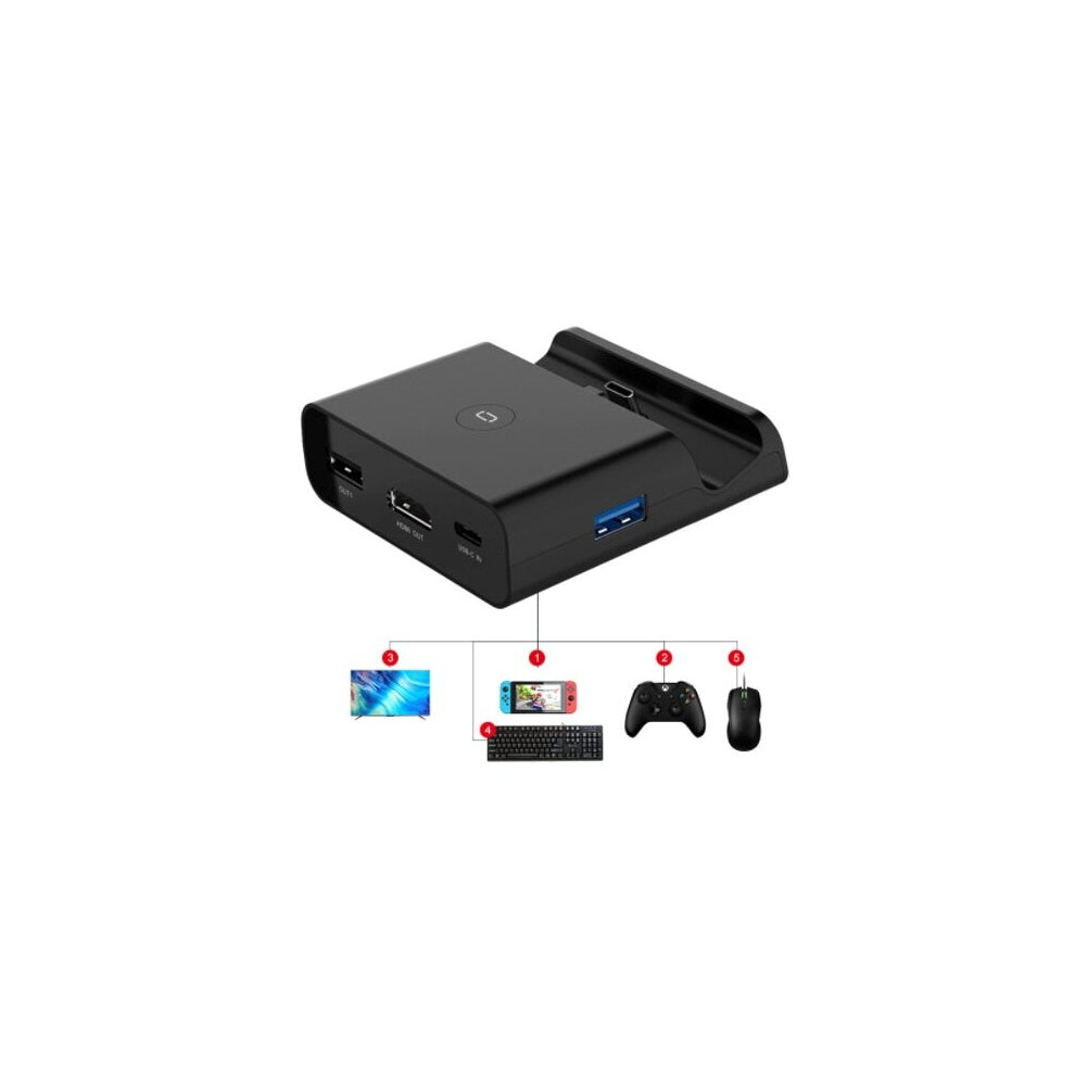 (Switch Dock-black) Switch Dock for Nintendo Switch OLED Model TV Switch Docking Station with 4K/1080P HDMI USB 3.0 2.0