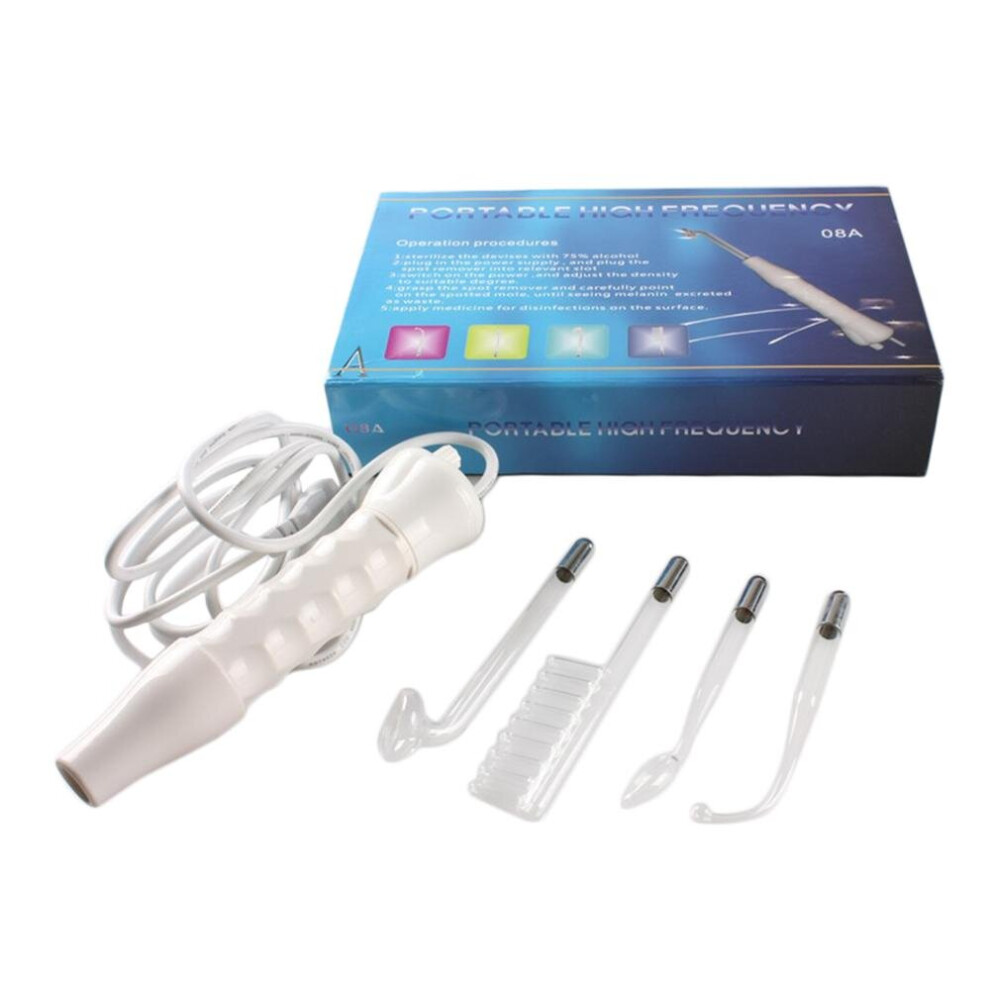 (US Plug) High Frequency Electrotherapy Glass Electrode Tube Beauty Device Face Therapy Neon Argon Fusion Wands Wrinkle Acne Spot Remover