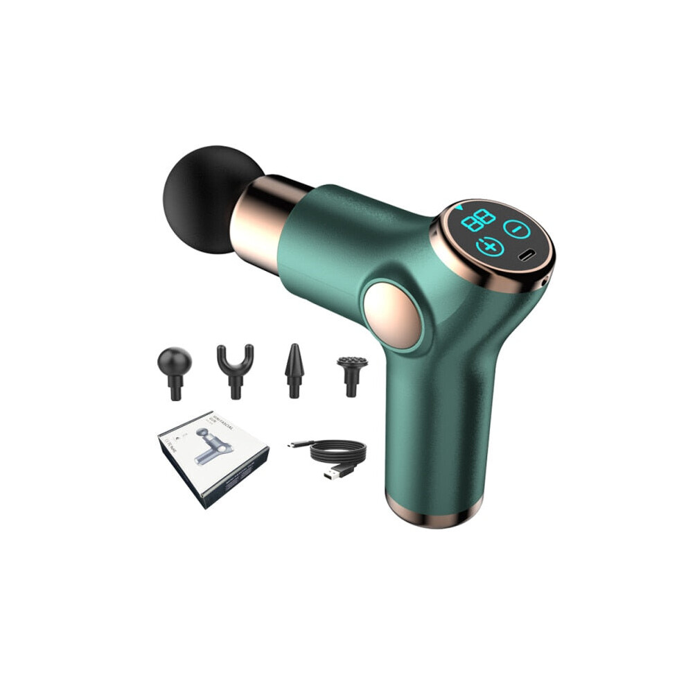 Hcsc Green (M15dxs-) Massage Gun Deep Tissue Percussion Mini Lcd 32 Speeds Muscle Massager