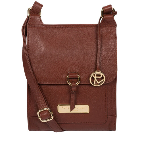 'Naomi' Chestnut Leather Cross Body Bag 1