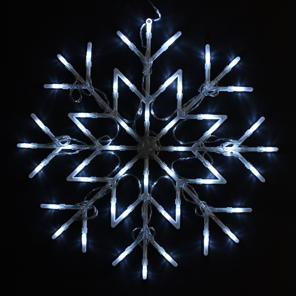 (COOL WHITE) Christmas Snowflake 50 LED Lights for Decorations