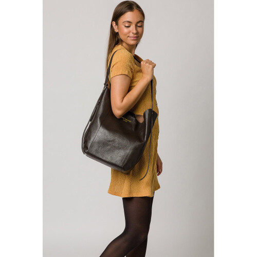 'Hoxton' Dark Brown Leather Shoulder Bag 2