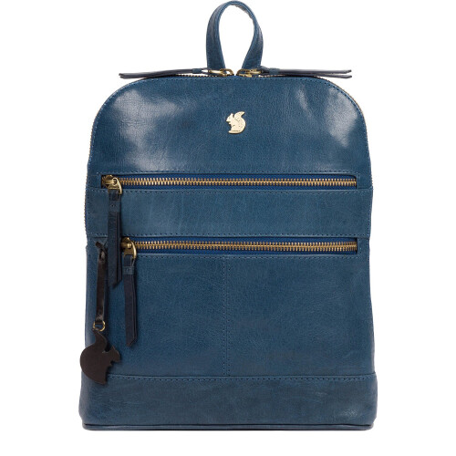 'Francisca' Snorkel Blue Leather Backpack 1
