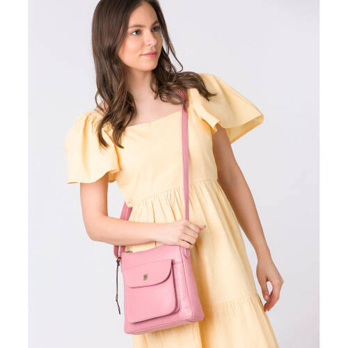 'Shona' Blush Leather Cross Body Bag 2