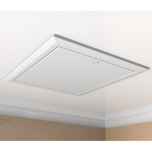 Timloc Hinged Drop Down Loft Access Door (White) - 562 x 662mm (0.82 Insulation U-value)