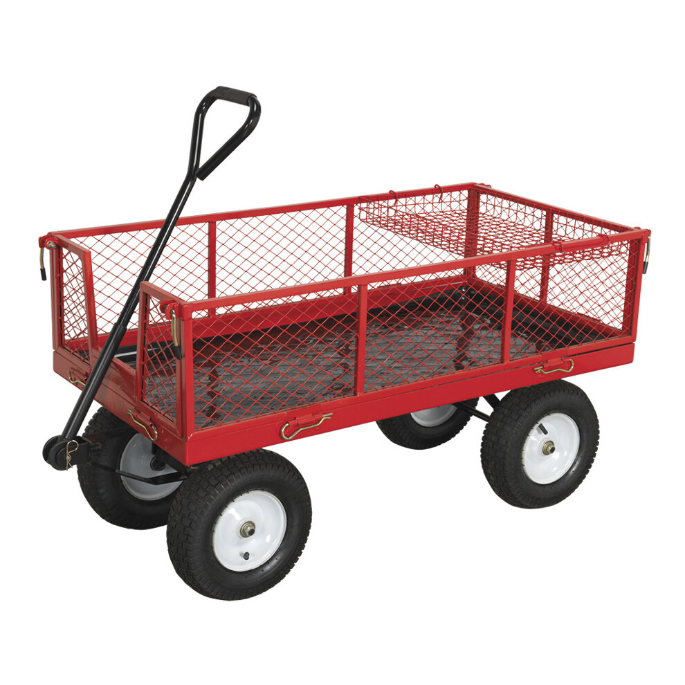 Sealey Platform Truck with Sides and Pneumatic Tyres - 450kg Capacity