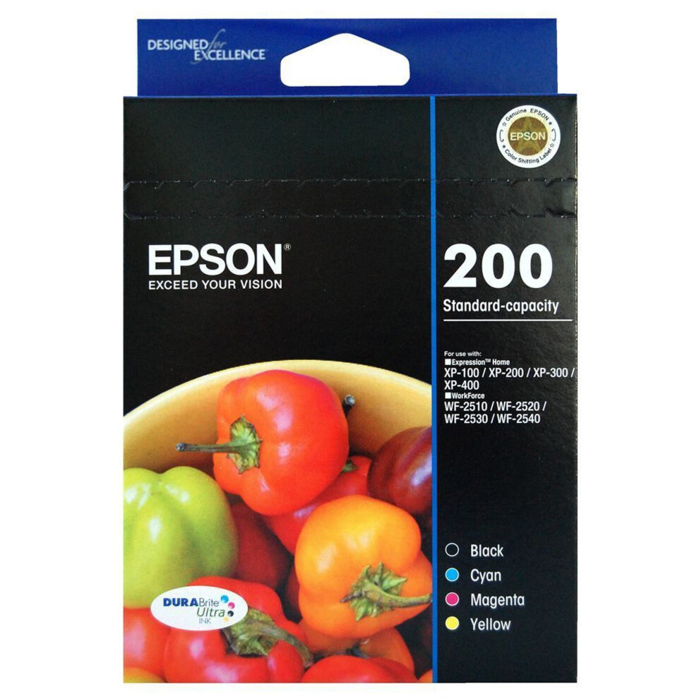 GENUINE Epson 200 Ink Value Pack T200692 XP-100 XP-200 XP-300 XP-310 XP-400 XP-410 WF-2510 WF-2520 WF-2530 WF-2540