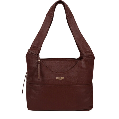 'Boston' Rich Chestnut Leather Shoulder Bag