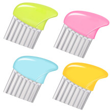 4pcs Potato Chip Slicers Wave Fruits Choppers 430 Stainless Steel Vegetables Slicers Kitchen
