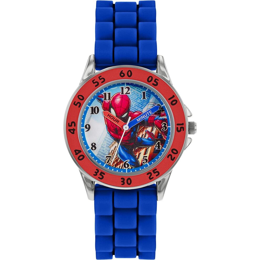 Spiderman Boy's Analogue Analog Quartz Watch With Silicone Strap Spd9048 Blue