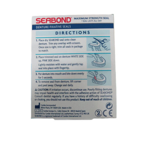 Seal Denture Adhesive Fixative Seabond All Day Strong Hold 15 Lowers 1