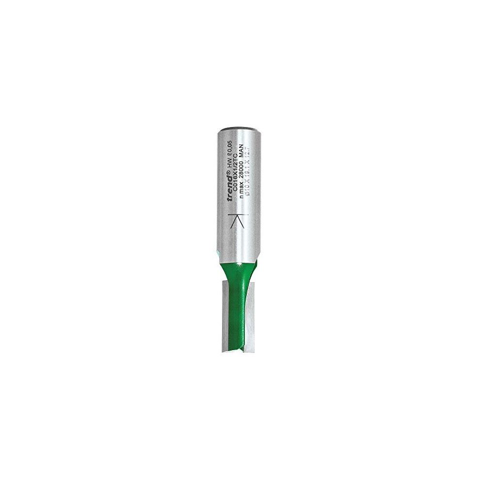 Trend Craft Pro 1/2" Shank Straight Router Cutter Bit-Ref: C016X1/2TC Diameter 10mm Cutting Length 19.1mm Tungsten Carbide Tipped, Silver, Dia X" |