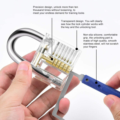Diyife Lock Pick Set, [26 Pieces] Premium Practice Lock Picking Tools with 2 Transparent Training Padlock for Lockpicking,Guide for Beginner and 2