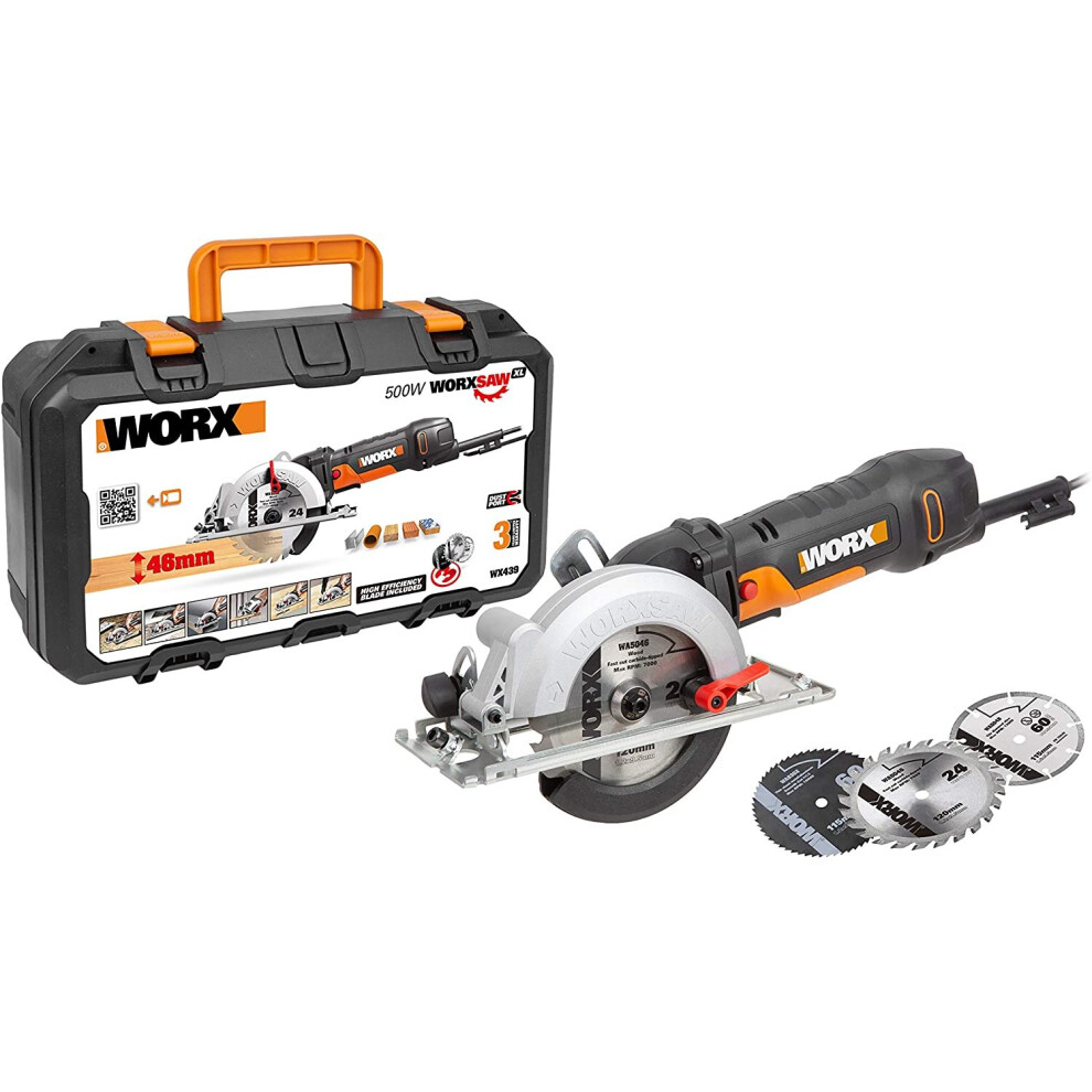 Worx Wx439 500W 120Mm Worxsaw Compact Circular Saw