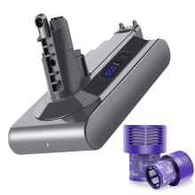 25.2V 6.0Ah Replacement Battery for Dyson V10 Series (Animal/Absolute/Motorhead/Fluffy/Total Clean) + 2 Filters