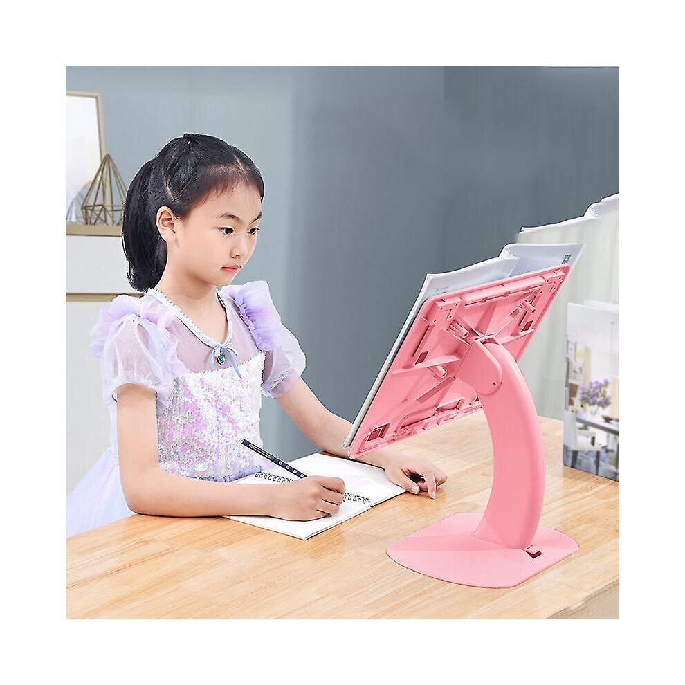 (Pink) Book Reading Stand Foldable Ipad Laptop Holder Adjustable Tablet Holder Pink 768637982068