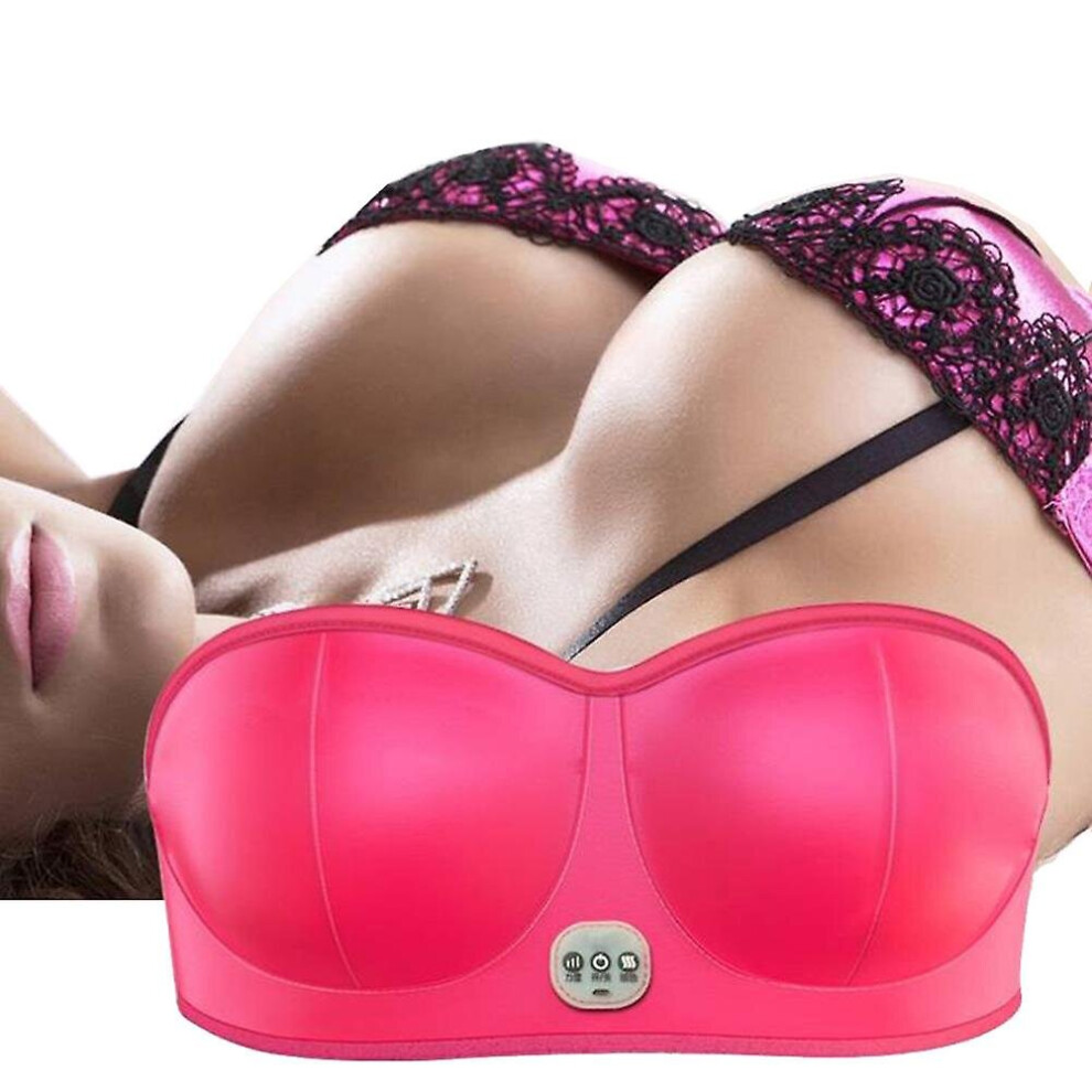 Red (, Rechargeable) Electric Chest Enlarge Massager Breast Enhancer Booster Heating Breast Stimulator