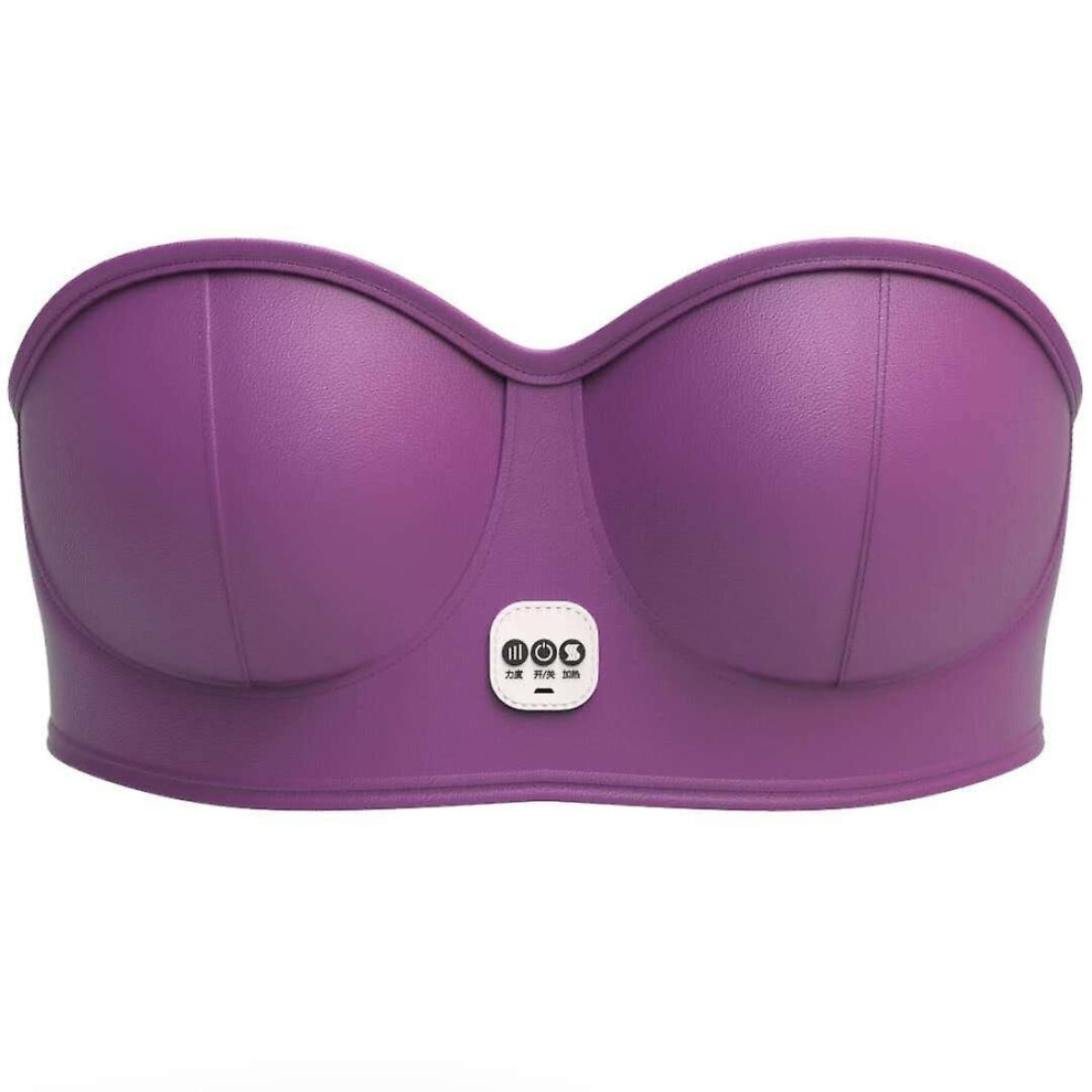 Purple (, Rechargeable) Electric Chest Enlarge Massager Breast Enhancer Booster Heating Breast Stimulator