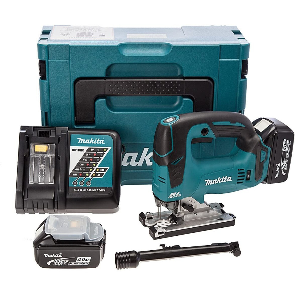 Makita DJV182RMJ 18 V Li-ion LXT Brushless Jigsaw Complete with 2 x 4.0 Ah Li-ion Batteries and Charger in a Makpac Case