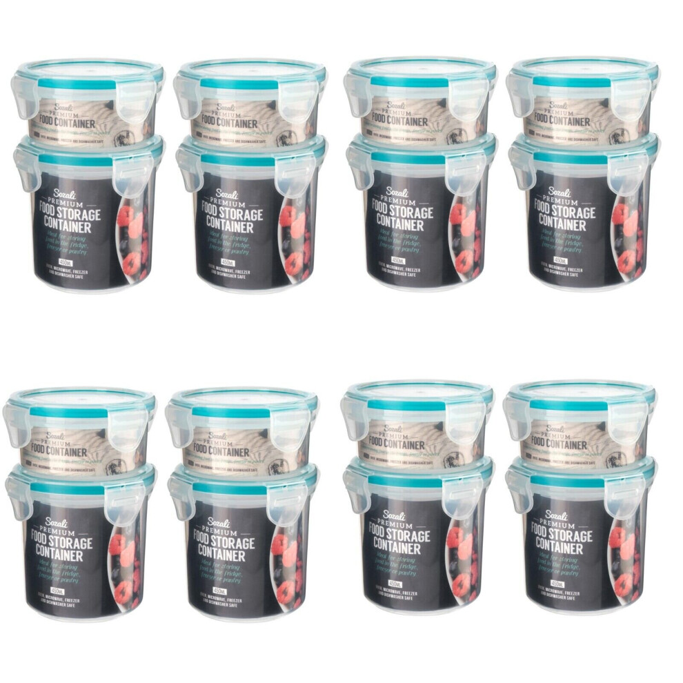 16 Round Storage Box Premium Food Storage Container Clip Lid Lock