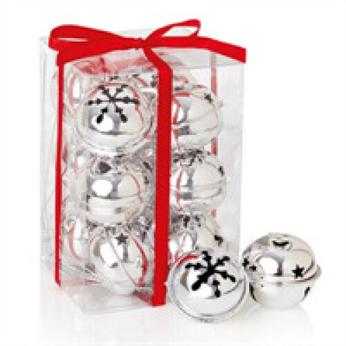 Premier Premier Christmas Jingle Bells 4cm 12 Piece - Silver