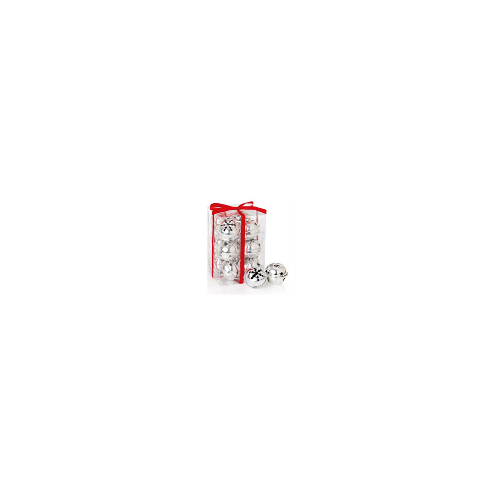 Premier Christmas Jingle Bells 4cm 12 Piece - Silver